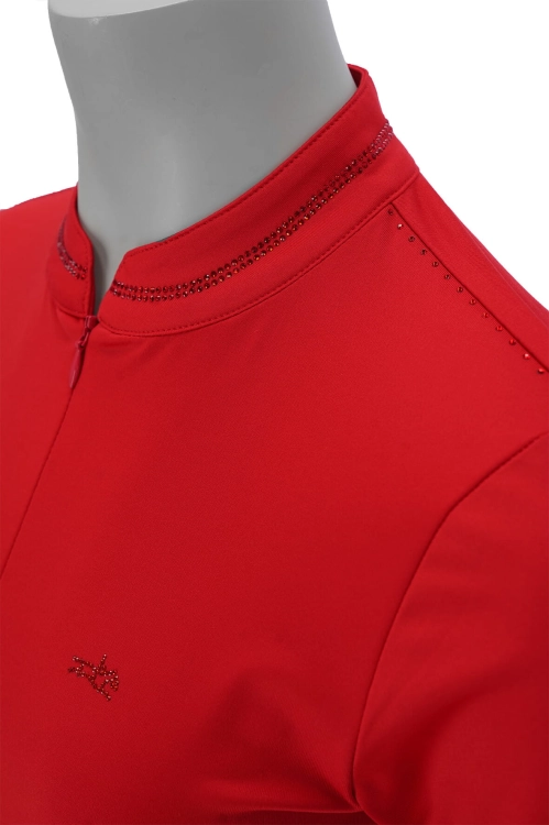 Bluzka jeździecka ze stójką Schockemohle Summer Page w kolorze true red