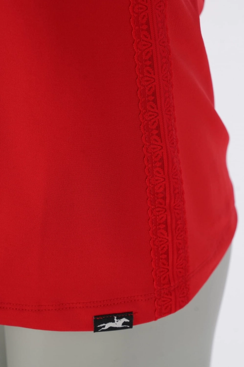 Bluzka jeździecka z koronką Schockemohle Summer Page w kolorze true red
