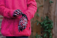 HKM Rękawiczki dziecięce EMILY Czarno/różowe 