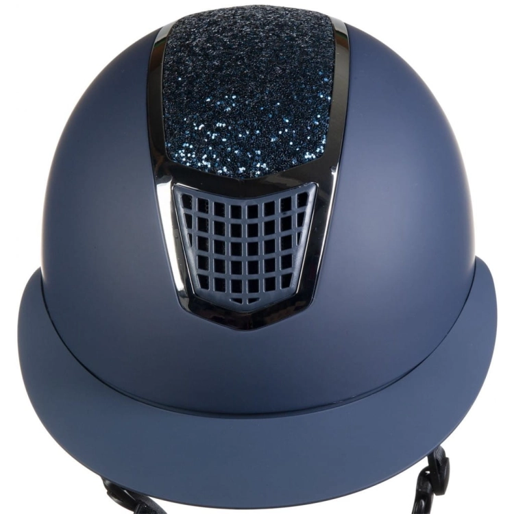 Kask do jazdy konnej z szerokim daszkiem HKM Glamour w kolorze granatowym