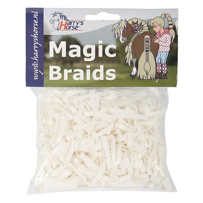 Białe gumki do zaplatania grzywy Harry's Horse Magic