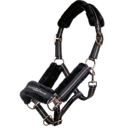 Kantar z futerkiem HKM Rosegold w kolorze czarnym