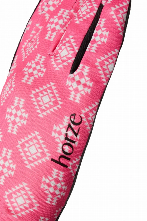 Rękawiczki jeździeckie dla dzieci Horze Junior Nascha w kolorze różowym