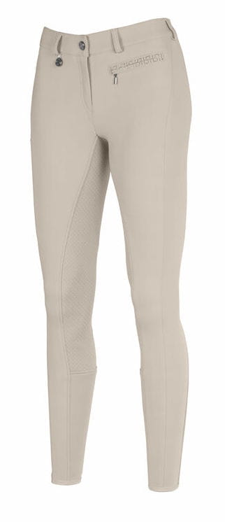 Bryczesy damskie Pikeur Vally w kolorze vanilla cream widoczne z przodu