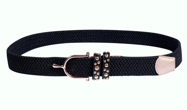 Pasek do spodni jeździecki HKM Glamour Rosegold w kolorze czarnym