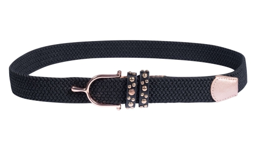 Pasek do spodni jeździeckich HKM Glamour Rosegold w kolorze granatowym