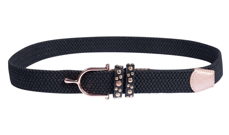 Pasek do spodni jeździeckich HKM Glamour Rosegold w kolorze granatowym