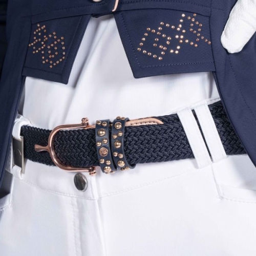 Pasek do spodni elastyczny HKM Glamour Rosegold w kolorze granatowym