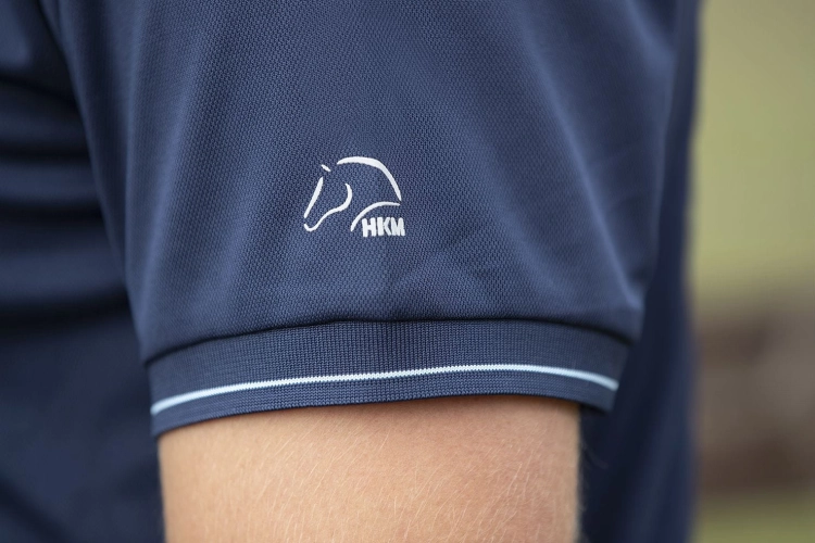 Polo męskie z logo HKM Classico w kolorze granatowym