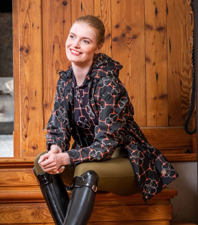 Płaszcz jeździecki przeciwdeszczowy HKM Edinburgh w kolorze black