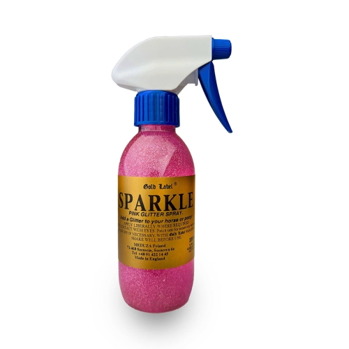 Różowy borkat dla konia w żelu ze spryskiwaczem Gold Label Sparkle Spray 250ml