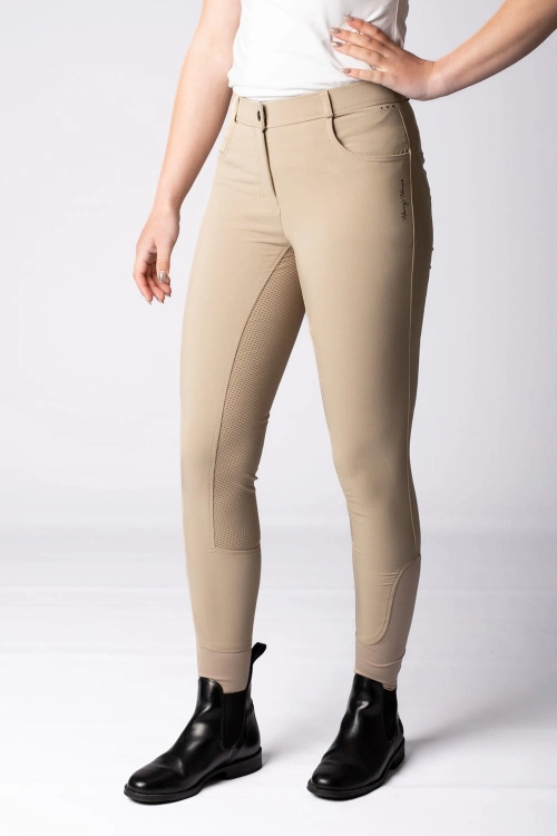 Bryczesy damskie Harry's Horse San Lukas w kolorze taupe widczone z przodu