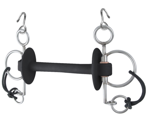 Wędzidło pelham krótki ze śliniankami i haczykami Beris Prime Extra Soft