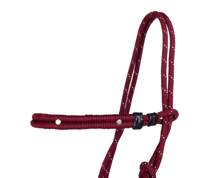 Halter QHP z odpinanym naczółkiem w kolorze burgundowym