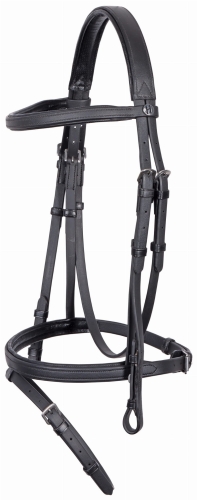 Ogłowie dla konia ze skóry syntetycznej Harry's Horse Easy Care w kolorze czarnym