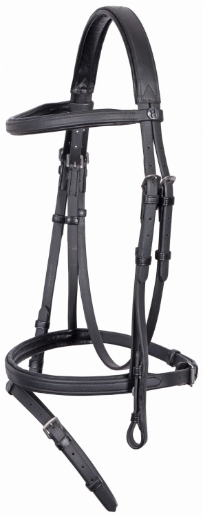 Ogłowie dla konia ze skóry syntetycznej Harry's Horse Easy Care w kolorze czarnym