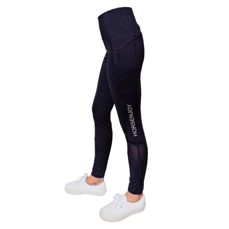 Legginsy jeździeckie Horsenjoy Junior Aviana w kolorze czarnym