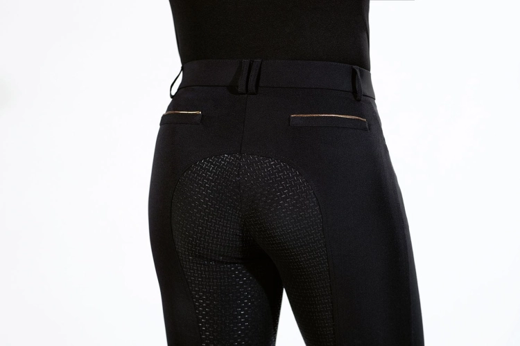 Bryczesy z pełnym lejem HKM Glamour Rosegold w kolorze black