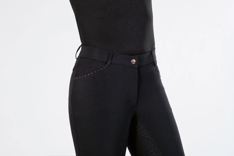 Bryczesy z kryształkami HKM Glamour Rosegold w kolorze black