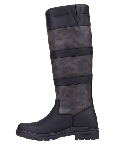 Buty stajenne skórzane QHP Daan w kolorze czarnym