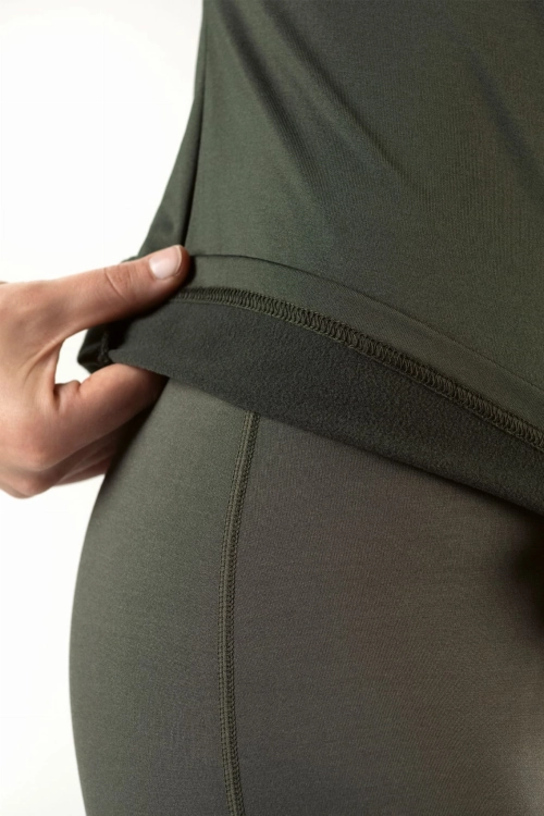 Koszulka jeździecka treningowa HKM Termo Basic w kolorze zielonym widoczna z przodu