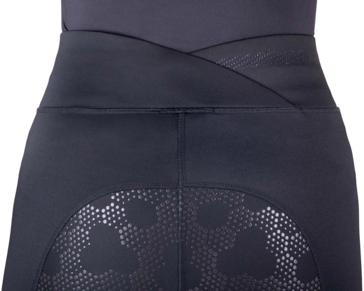 Legginsy do jazdy konnej ocieplane z lejem silikonowym QHP Raquel w kolorze black