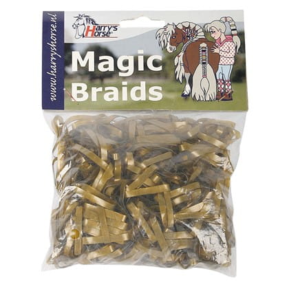 Złote gumki do zaplatania grzywy Harry's Horse Magic