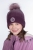 Czapka zimowa dla dziewczynki HKM Junior Alva w kolorze lilac zaprezentowana przez modelkę