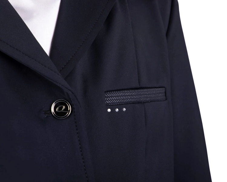 Frak jeździecki z ozdobnymi kieszeniami dziecięcy QHP Junior Kae w kolorze czarnym