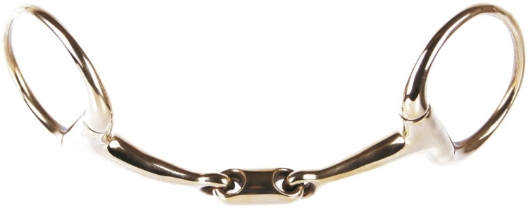Złote wędzidło oliwkowe podwójnie łamane Harry's Horse Gold