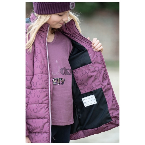Parka jeździecka dziecięca HKM Junior Alva w kolorze lilac