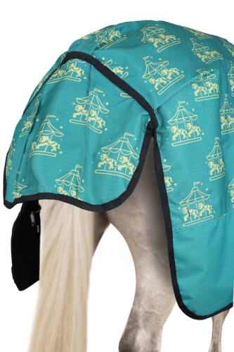 Derka przeciwdeszczowa z klapą na ogon dla kuca Horze Magic Carousel