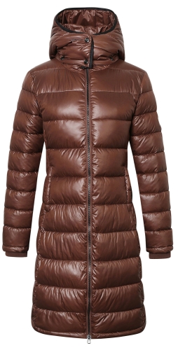 Płaszcz jeździecki zimowy Covalliero w kolorze oak brown widoczny z tyłu