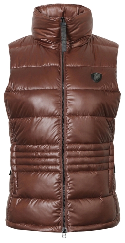 Kamizelka jeździecka Covalliero w kolorze brązowym widoczna z przodu