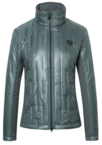 Kurtka jeździecka combi Covalliero w kolorze jade green widoczna z przodu
