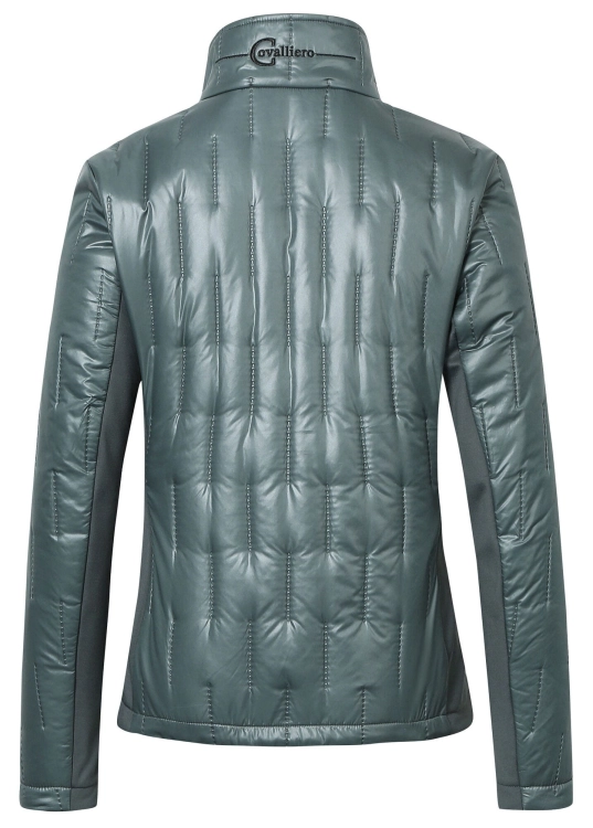 Kurtka jeździecka combi Covalliero w kolorze jade green widoczna z tyłu