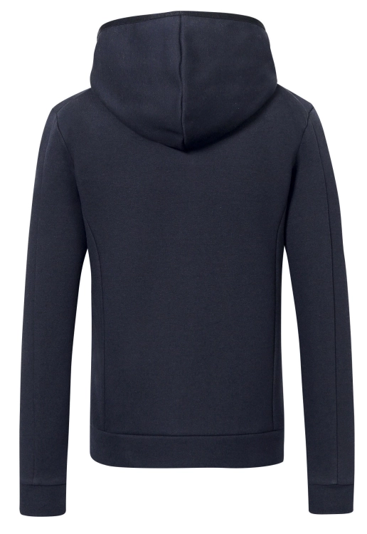 Bluza jeździecka z kapturem dla dziecka Covalliero Junior w kolorze dark navy widoczna z przodu