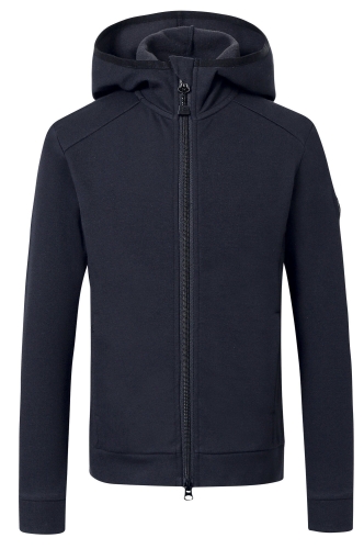 Bluza jeździecka z kapturem dla dziecka Covalliero Junior w kolorze dark navy widoczna z przodu