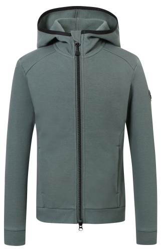 Bluza jeździecka z kapturem dla dziecka Covalliero Junior w kolorze jade green widoczna z przodu