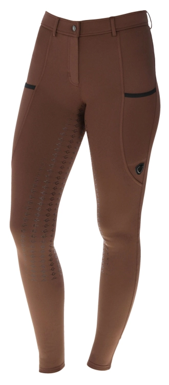 Bryczesy zimowe Covalliero Termo w kolorze oak brown widoczne z przodu