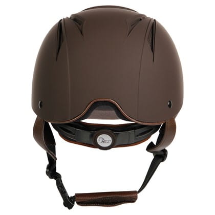 Kask jeździecki Harry's Horze Challenge w kolorze antracytowym widoczny z tyłu