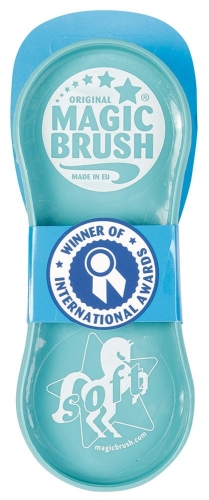 Miękka szczotka dla koni Magic Brush soft w kolorze turkusowym