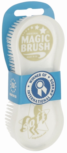 Miękka szczotka dla koni Magic Brush soft w kolorze białym