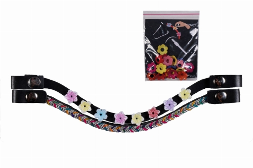 Naczółki dla Hobby Horse HKM komplet w kolorze flower