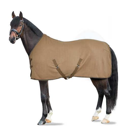 Derka polarowa Horze Kiel w kolorze Light Brown na koniu