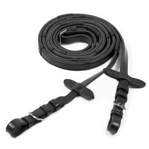 Wodze skórzane antypoślizgowe Schockemohle Grip w kolorze black/silver