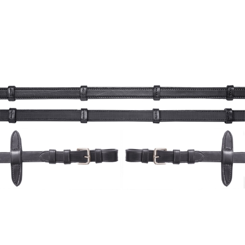 Wodze skórzane antypoślizgowe Schockemohle Grip w kolorze black/silver