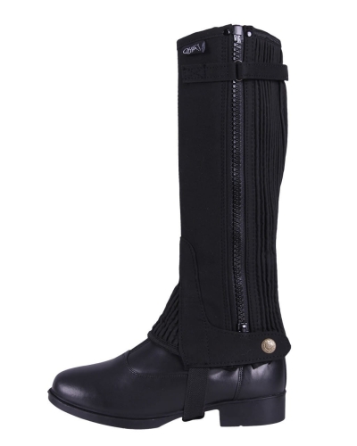 Czapsy jeździeckie dla dzieci w kolorze czarnym QHP Suede Junior