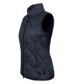 Pikowana kamizelka jeździecka damska ELT Meran w kolorze deepblue widoczna z profilu