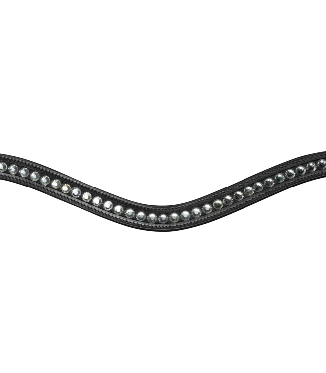 Ogłowie anatomiczne z opadającym naczółkiem Waldhausen Glamour w kolorze czarnym